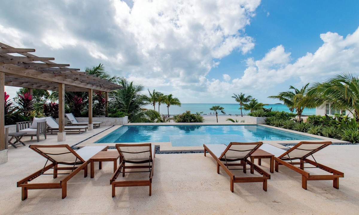 South Palmetto Point House | Brand New Estate with Pool & Private Backyard Beach on Calm Caribbean