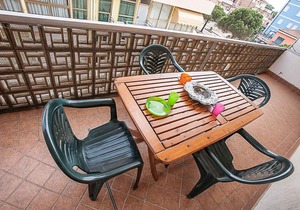 Holiday apartment air conditioning and large terrace