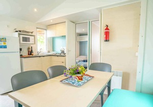 Mobilehome with air conditioning, terrace and pool