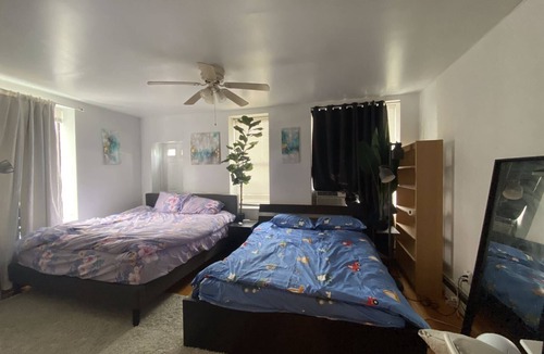 Bay Ridge Apartment | Private King/Queen bed Room with shared bathroom, train station downstairs.