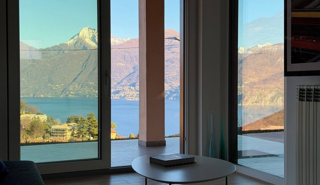 Panoramic villa on Lake Como with garden and terrace for families, excursions & pets