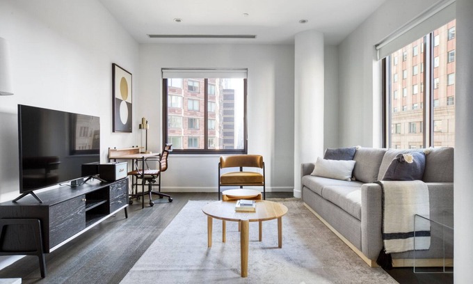 Central New York City Apartment | Tasteful Midtown West 1BR w/Gym, walk to Times Square, by Blueground